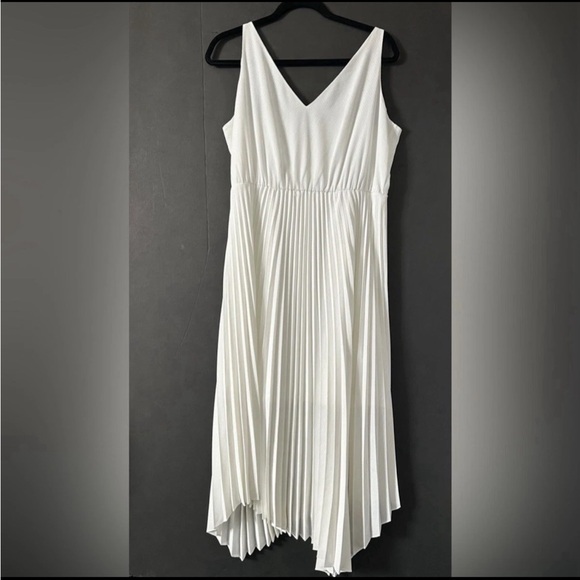 AllSaints Leia Harley Pleated Midi Slip Dress Cream Ivory Size Small NWOT - Picture 3 of 12